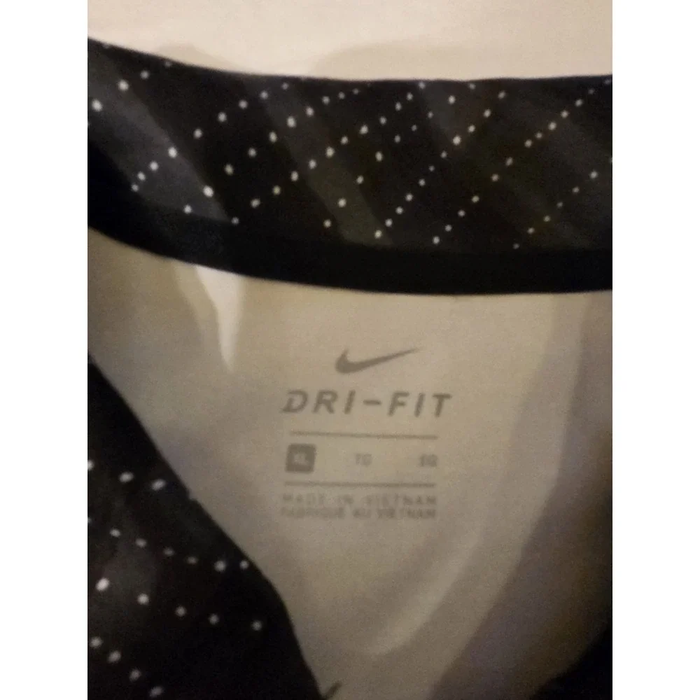 Nike Dri-FIT Golf Polo Shirt Men's XL Black Gray Plaid Check Performance...